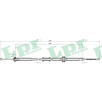 Lanko parkovací brzdy Tažné lanko, parkovací brzda, C1012B