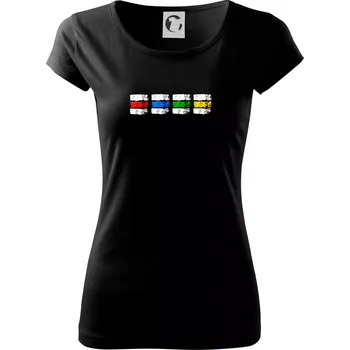 Dámské tričko Turistické značky všechny - Dámské triko Pure - 2XL ( Černá )