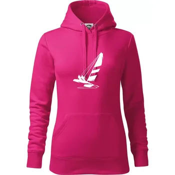 Dámská mikina Katamarán na vodě - Mikina dámská Cape s kapucí - M ( Purpurová )