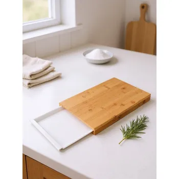 Kuchyňské prkénko Sinsay - Krájecí deska s výsuvnou miskou - béžová - 551GJ-08X - 551GJ-08X-ONE