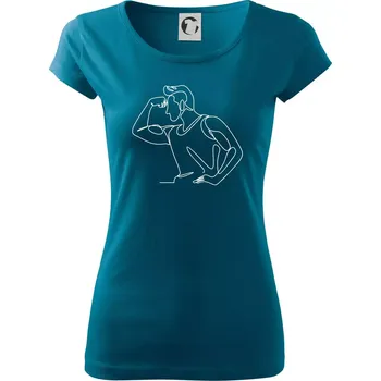 Posilování biceps jedním tahem - Dámské triko Pure - XS ( Petrolejová )