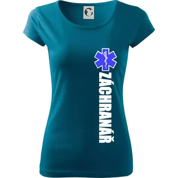 Dámské tričko Záchranář - hvězda - Dámské triko Pure - L ( Petrolejová )