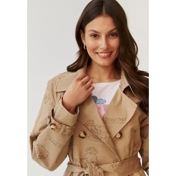 Dámský kabát Tatuum DÁMSKÝ PLÁTĚNÝ KABÁT S LINEÁRNÍM POTISKEM - MEGNAMA