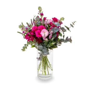 umělá květina Kytice trsových růží, ranunculusu a mathioll Anais malá - Belles Fleurs