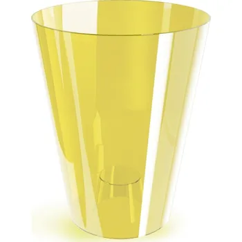 Květináč Květináč na orchideje průhledný medový 16,5x12 cm