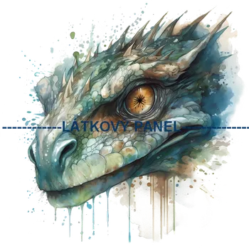 Látkový panel - Drak- DIN-23 Velikost: 30x30cm, Materiál: Kočárkovina