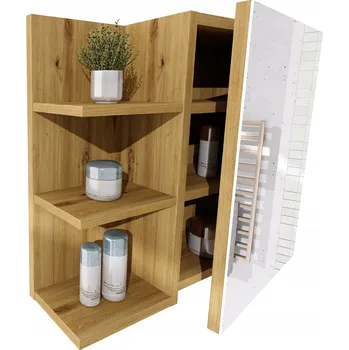 Šatní skříň Koupelnová skříňka regál police zrcadlo závěsná dub Artisan závěsná