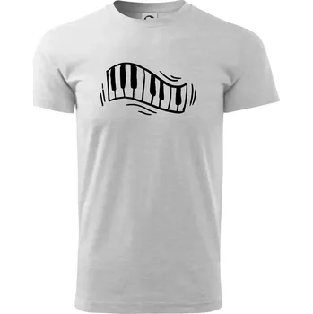 Pánské tričko Klávesy kreslené - Triko extra velké (5-8XL) - 8XL ( Světlešedý Melír )