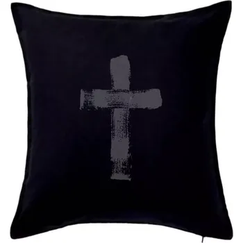 Polštář Jesus kříž štětcem - Polštář 50x50 - 50x50 - Pouze potah ( Černá )