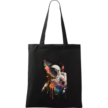 Nákupní taška Kosmonaut color - Taška bavlněná - 42 x 38 cm ( Černá )