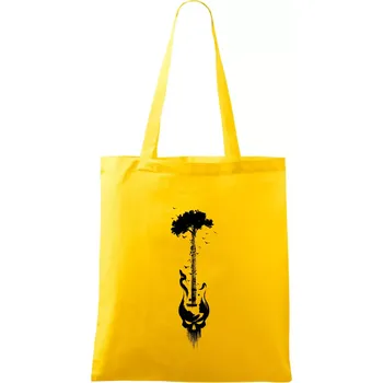 Kytara strom a lebka - Taška bavlněná - 42 x 38 cm ( Žlutá )