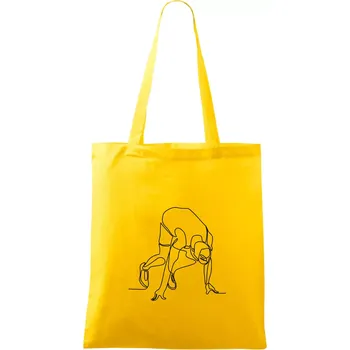 Běžec na startu jedním tahem - Taška bavlněná - 42 x 38 cm ( Žlutá )