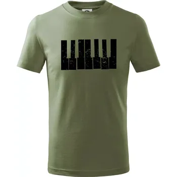 Klávesy vintage - Tričko dětské bavlněné - 158 cm/12 let ( Khaki )