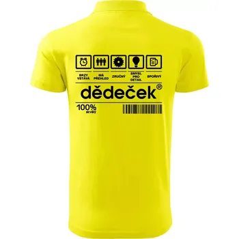 Pánská košile Čárový kód dědeček - Polokošile pánská Pique Polo 203 - 5XL ( Citrónová )