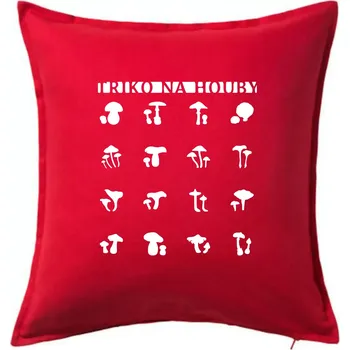 Polštář Triko na houby - Polštář 50x50 - 50x50 - Pouze potah ( Červená )