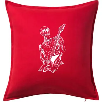 Polštář Kytara kostra - Polštář 50x50 - 50x50 - Pouze potah ( Červená )
