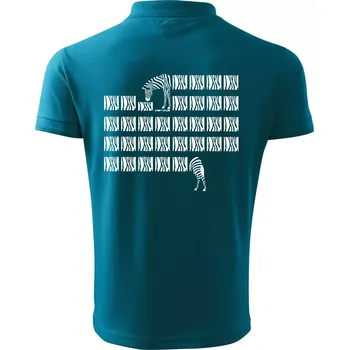 Pánská košile Zebra dlouhá - Polokošile pánská Pique Polo 203 - 4XL ( Tmavý tyrkys )