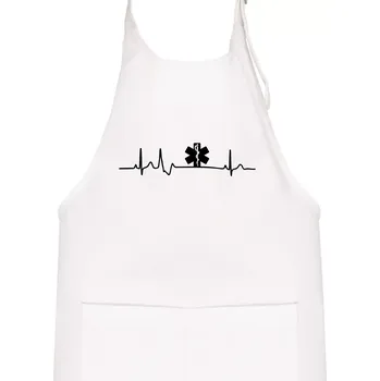 Kuchyňská zástěra EKG rescue - Dětská zástěra na vaření - Univerzální velikost ( Bílá )
