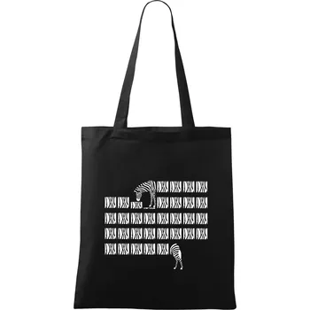 Zebra dlouhá - Taška bavlněná - 42 x 38 cm ( Černá )