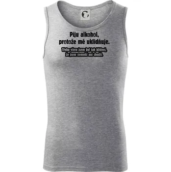 Piju alkohol uklidňuje mě - Tílko pánské Core - L ( Tmavě šedý melír )