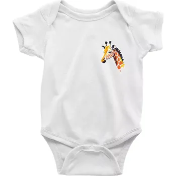 Kojenecký body Žirafa na prsu - Body kojenecké s krátkým rukávem - Krátký r. do 3 měs ( Bílá )