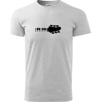 Klávesy a kytara - Triko extra velké (5-8XL) - 7XL ( Světlešedý Melír )