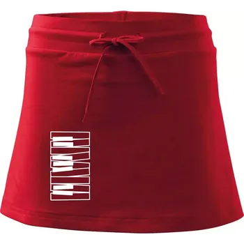 Dámská sukně Klávesy svisle - Sportovní sukně - two in one - L ( Červená )