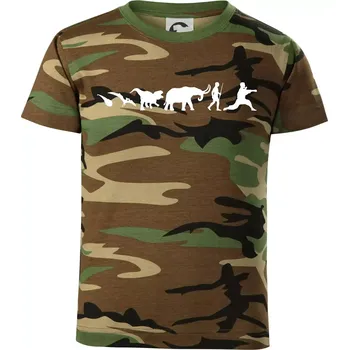 Chlapecké tričko Bojové umění od pravěku - Dětské maskáčové triko - 104-110cm / 3-4 roky ( Hnědý maskáč )