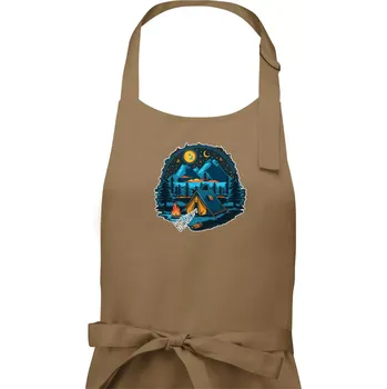 Kuchyňská zástěra Beskydy pod stanem - Dámská zástěra na vaření - Univerzální velikost ( Cappuccino )