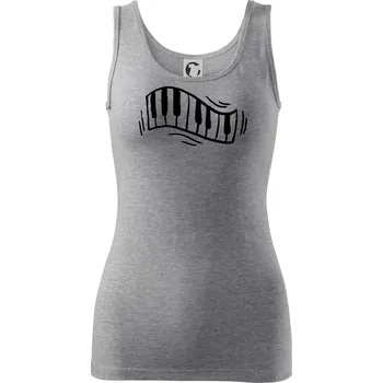 Dámské oblečení Klávesy kreslené - Dámské tílko - L ( Tmavě šedý melír )