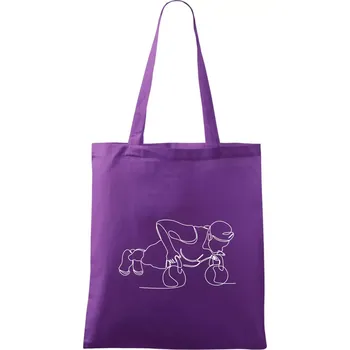 Kitebell posilování jedním tahem - Taška bavlněná - 42 x 38 cm ( Fialová )