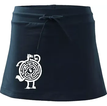 Dámská sukně Kočka a myš bludiště - Sportovní sukně - two in one - XS ( Námořní modrá (velmi tmavá - téměř černá) )