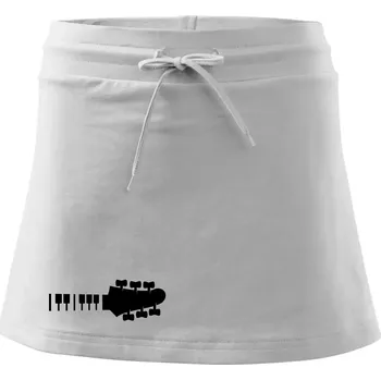 Dámská sukně Klávesy a kytara - Sportovní sukně - two in one - L ( Bílá )