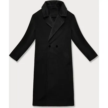 Dámský kabát Černý dámský oversize kabát pro přechodné období J Style (11Z8161) odstíny černé L (40)