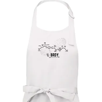 Kuchyňská zástěra Profil kopců - Brdy - Dámská zástěra na vaření - Univerzální velikost ( Bílá )