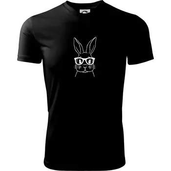 Pánské tričko Králík s brýlemi - Pánské triko Fantasy sportovní (dresovina) - 2XL ( Černá )