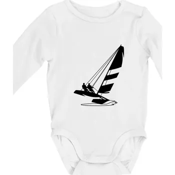 Katamarán na vodě - Body kojenecké s dlouhým rukávem - Dlouhý r. do 3 měs ( Bílá )