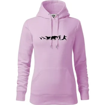 Dámská mikina Bojové umění od pravěku - Mikina dámská Cape s kapucí - S ( Orchid )