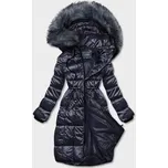 Tmavě modrá dámská metalická zimní bunda (B8073-3) odstíny modré XXL (44)