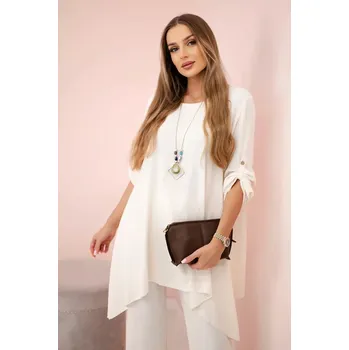 Sada halenky + kalhot s přívěskem světle béžová UNI