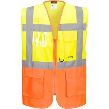 Pánská vesta PortWest | Manažerská vesta Prague - Yellow/Orange / M / M / žlutá