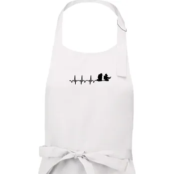 Kuchyňská zástěra EKG hasiči - Dámská zástěra na vaření - Univerzální velikost ( Bílá )