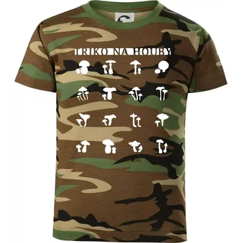 Triko na houby - Dětské maskáčové triko - 146 cm/10 let ( Hnědý maskáč )