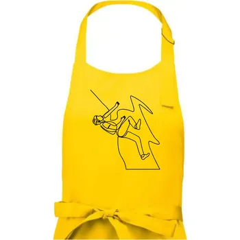 Kuchyňská zástěra Lezec na skále jedním tahem - Dámská zástěra na vaření - Univerzální velikost ( Žlutá )
