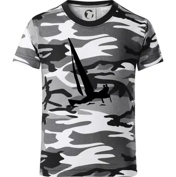 Chlapecké tričko Katamarán 2 osoby - Dětské maskáčové triko - 146 cm/10 let ( Šedý maskáč )