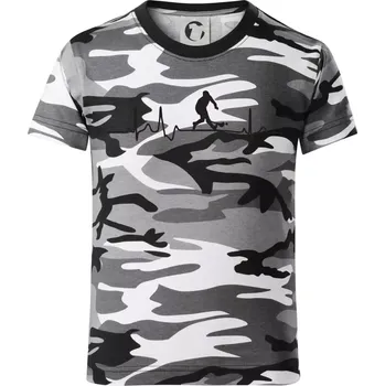 Chlapecké tričko Ekg hurling - Dětské maskáčové triko - 122 cm/6 let ( Šedý maskáč )