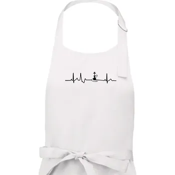 Kuchyňská zástěra EKG shisha - Pánská zástěra na vaření - Univerzální velikost ( Bílá )