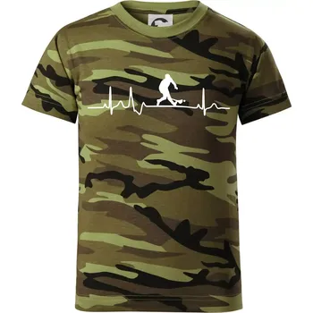 Chlapecké tričko Ekg hurling - Dětské maskáčové triko - 122 cm/6 let ( Zelený maskáč )