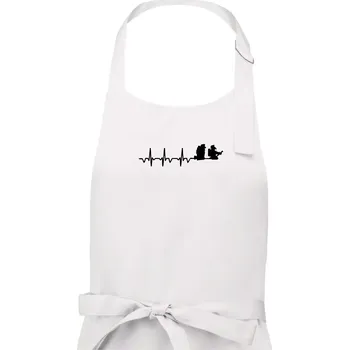 Kuchyňská zástěra EKG hasiči - Pánská zástěra na vaření - Univerzální velikost ( Bílá )