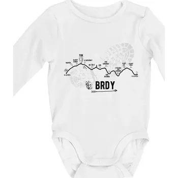 Profil kopců - Brdy - Body kojenecké s dlouhým rukávem - Dlouhý r. do 3 měs ( Bílá )